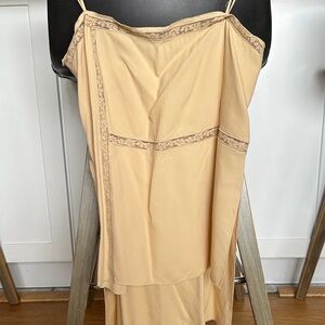 Chloe Beige Lace-Trimmed Top